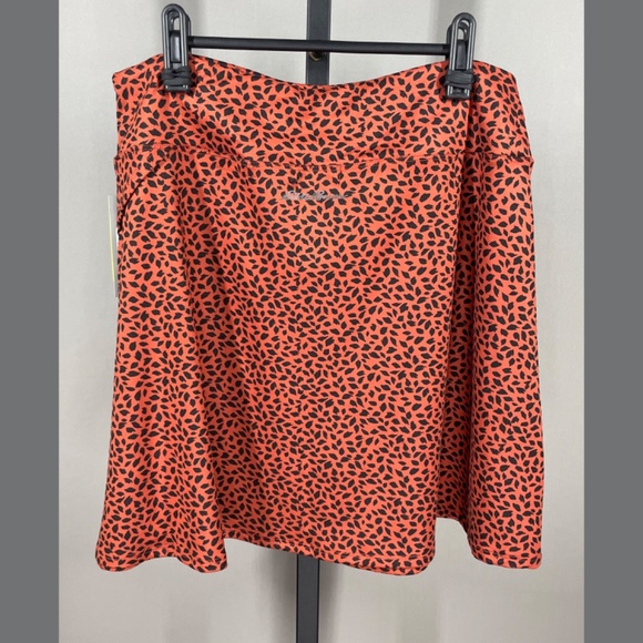 NEW Eddie Bauer Skirt Womens Large orange black Kacey animal circle outdoor - Picture 7 of 9